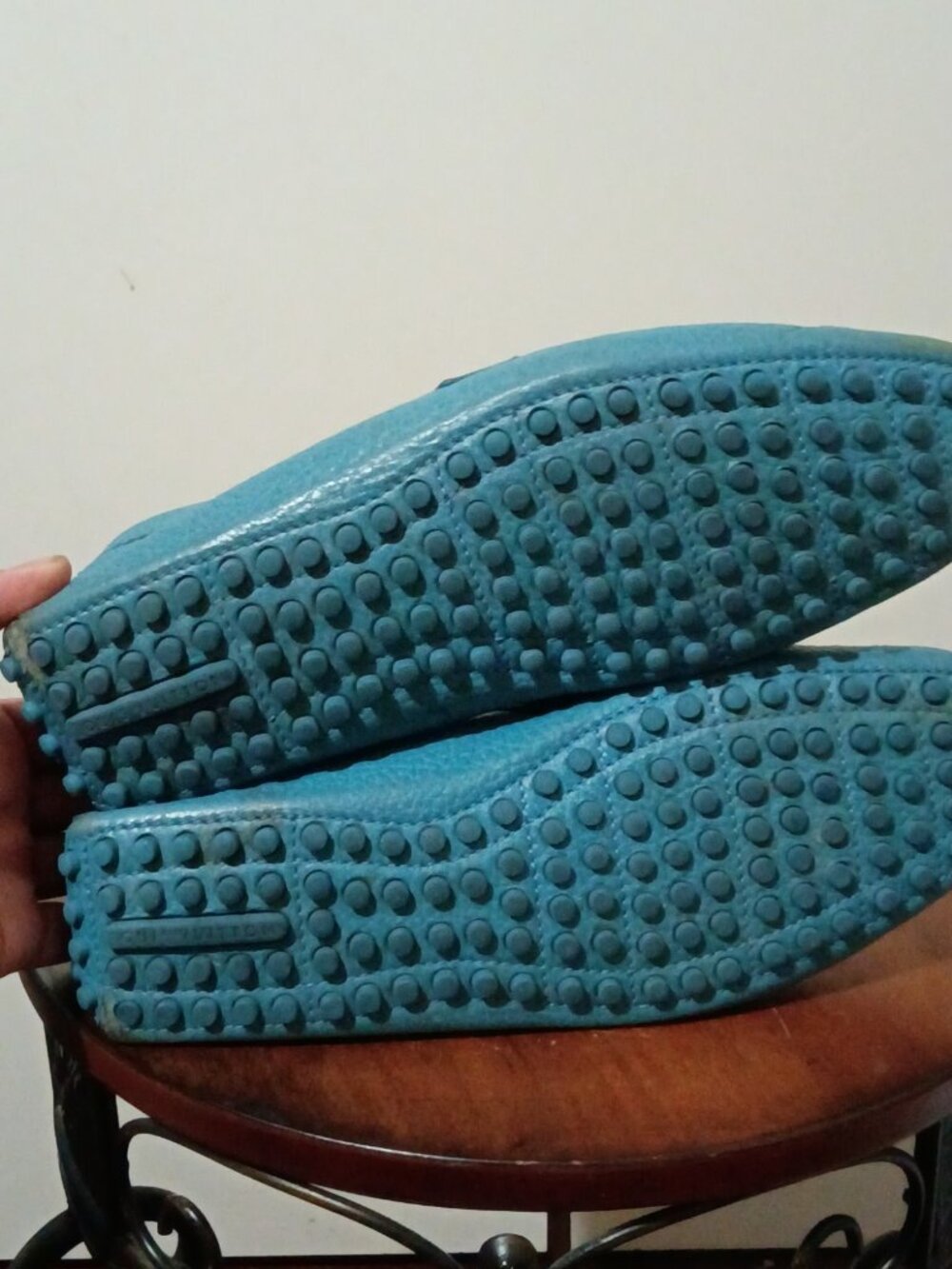 Men's Louis Vuitton Blue Monte Carlo Driving Loafers Shoes Sz 8.5 Good Condition - Picture 12 of 16